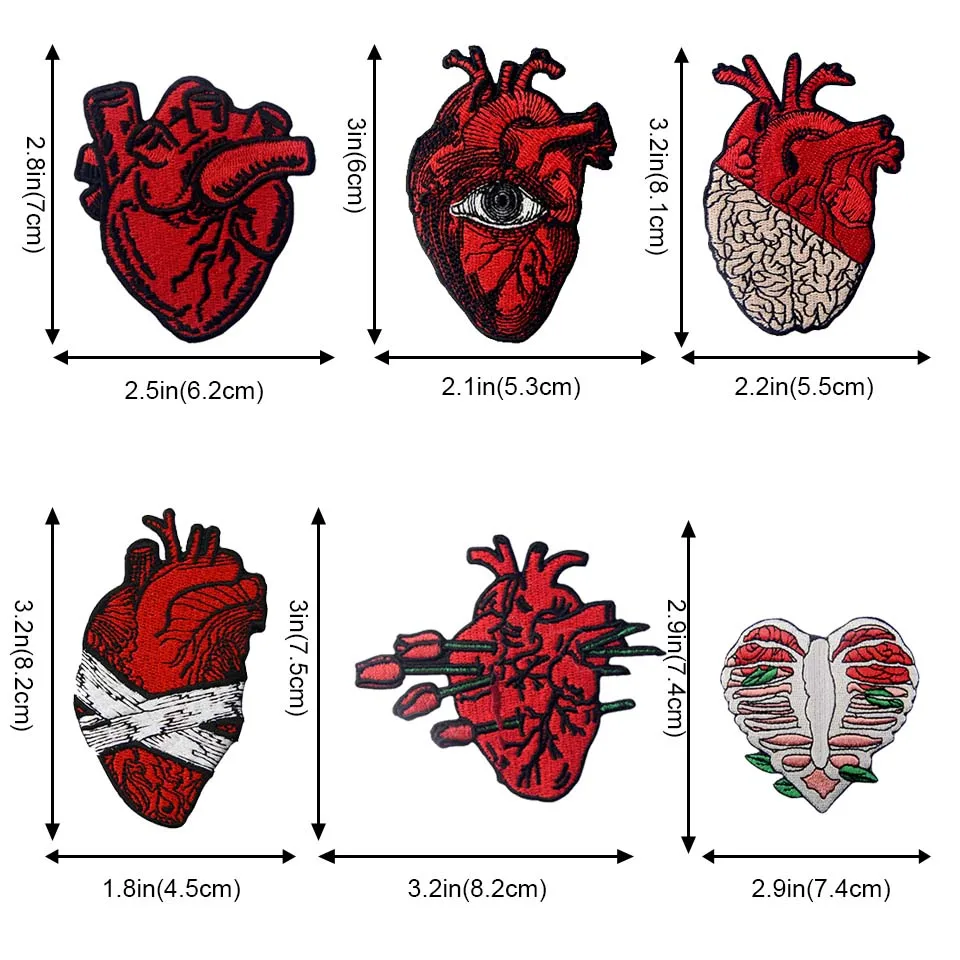 Embird патч, вышитые патчи Вышивка красное сердце ceo-friendly ручной работы 3D утюг на патч для одежды джинсы нашивки