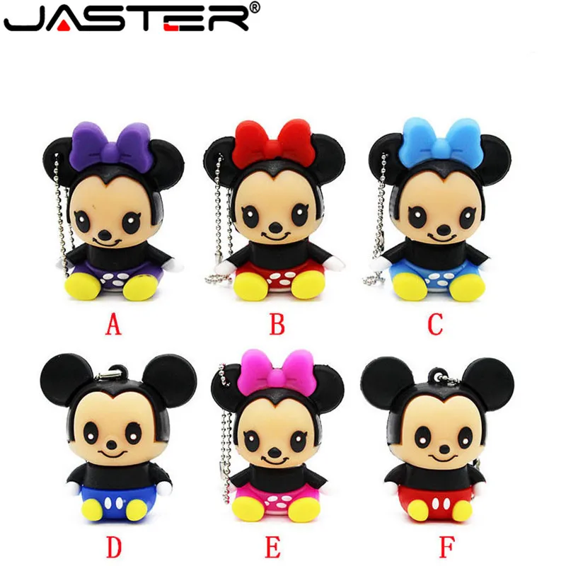 

JASTER Promotional Mini Cartoon External Storage USB 2.0 4GB 8GB 16GB 32GB 64GB lovely small Minnie Mickey USB Flash Drive