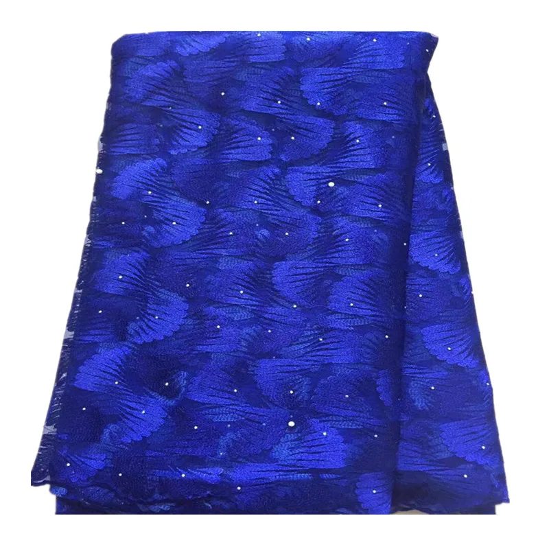 

2018 High Quality for Wedding Lace Fabric royal blue Latest African Laces 2018 French Net Lace Fabric With stone for women -35