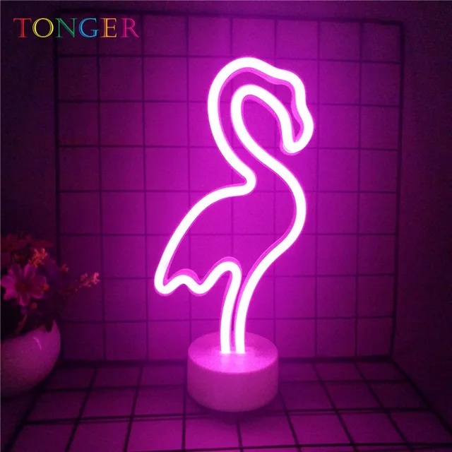 Tonger Flamingo Battery Operated For Home Wedding Christmas Tonger Flamingo Battery Operated For Home Wedding Christmas Decoration New Year Decor Neon Art Light