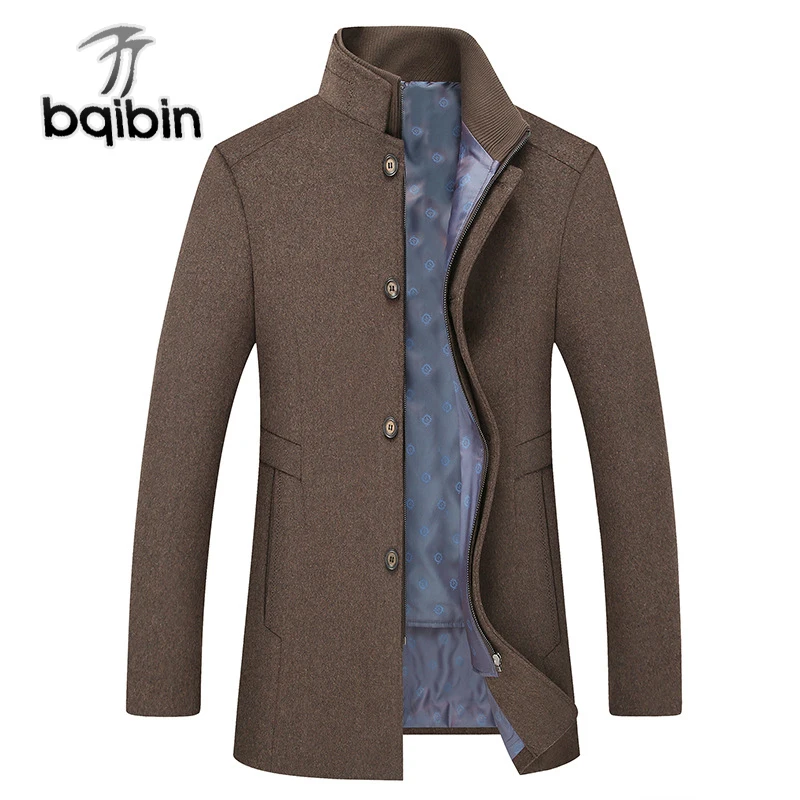 

2018 New Winter Wool Coat Men Leisure Long Sections Woolen Coats Men's Pure Color Casual Fashion Jackets / Casual Men Overcoat