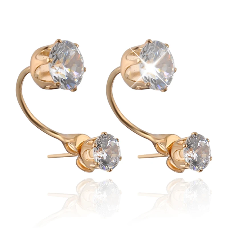 Luxury Zircon Crystal Stud Earrings for women gold earring fashion