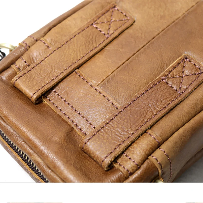 AETOO Handmade men's sports packets shoulder bag Outdoor portable cowhide Cross pack casual mini mad Horse leather waistband