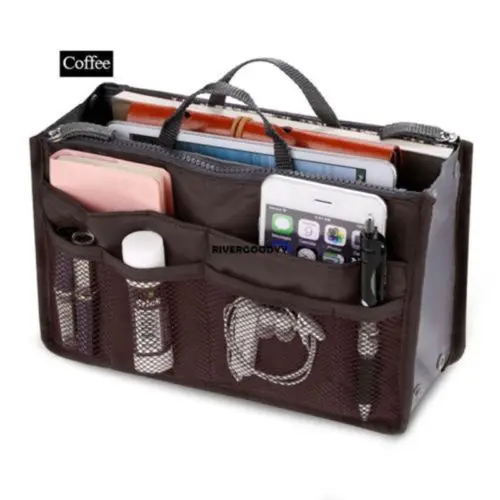 

Fashion US Makeup Protable Organizer Bag Inner Case Handbag Tote Purse 13 Pocket Travel Bag Multifunction Closet Organizer