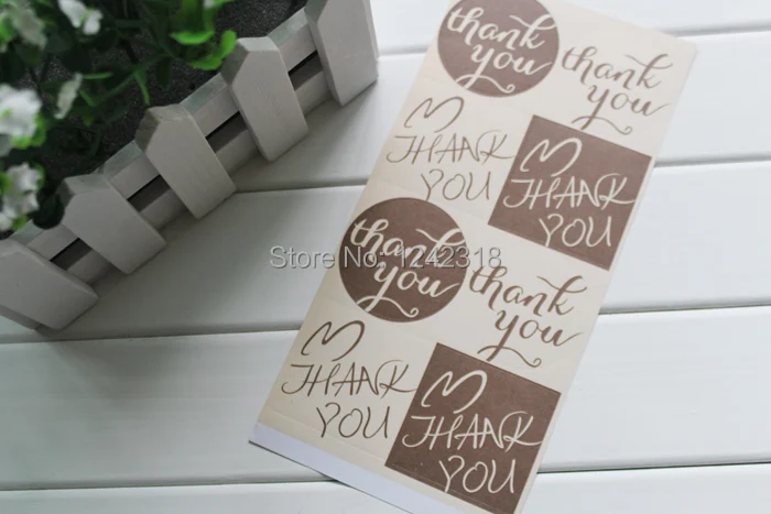 

round and square shape ,4 design coffee thank you stickers, wedding/birthday party favor gift packing seal paper sticker