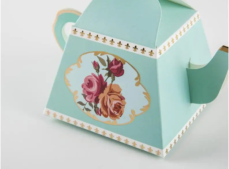 100 шт. уникальный чай горшок дизайн бумага упаковочная коробка послеобеденный вечерние свадебные украшения конфеты пользу Подарочная