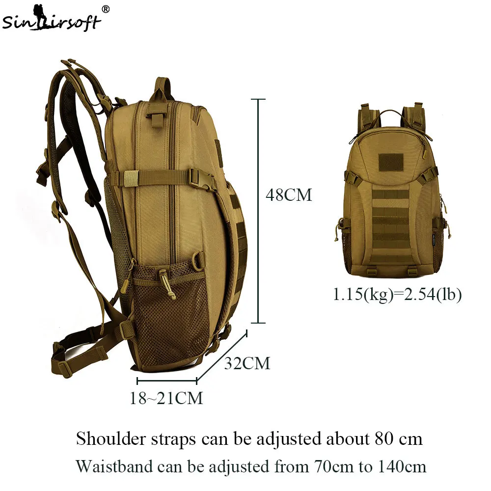 SINAIRSOFT 35L Outdoor Sport Military Molle Tactical Backpack Rucksack Hiking Camping Water Resista