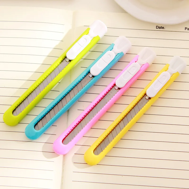 

1 Pcs Candy Color Mini Utility Knife Photo Box Paper Cutter Office School Tools Supplies Art And Craft
