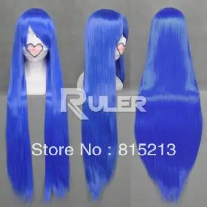 ddh0060 40&quot 100cmX Long Saint Seiya-Athena Blue Straight Anime Cosplay wig COS |