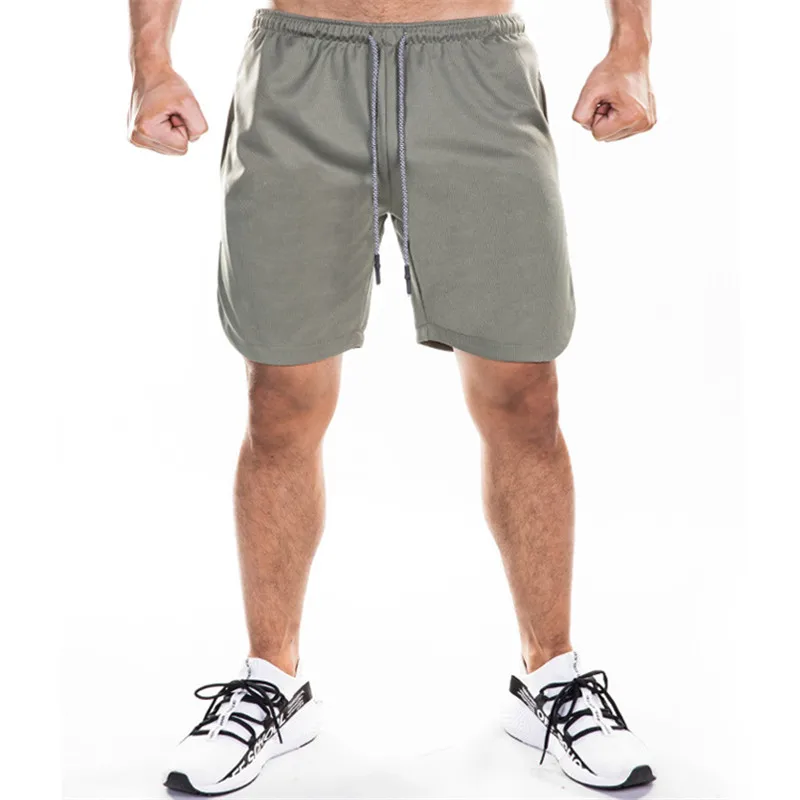 FRMARO Summer new single-layer fitness breathable quick dry short gym men's casual jogging shorts - Цвет: grey