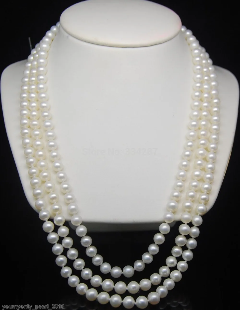 

wholesale Fine 7-8mm AAA white pearl 925S necklaces 25"27"29
