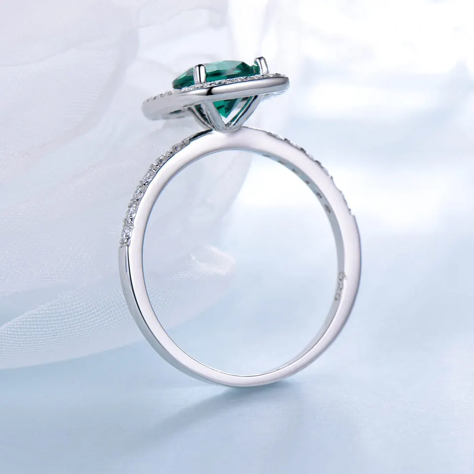 Kopen UMCHO Emerald Edelsteen Ringen voor Vrouwen Echt 925 Sterling Sliver Vintage Water Drop Royal Ring Bruiloft Engagement Fine Jewelry