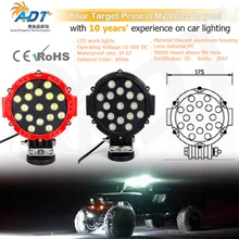 1pcs 10-30V DC 51W 17pcs* Crees led Flood beam or Spot beam led work light lamp for SUV, road-side rescue vehicle, lorry, truck