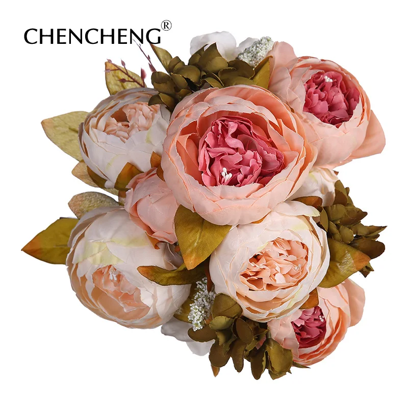 Буклет искусственных шелковых пионов CHENCHENG 13 шт.|silk peony bouquet|silk peoniespeony bouquet |