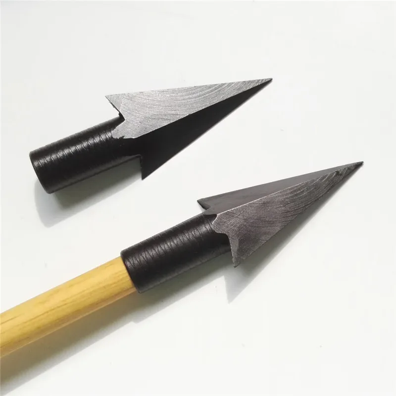 

6pk/10pk Black Alloy Steel Broadheads Archery Arrowhead for Turkey feather Wood Arrow & Bamboo Arrow Metal Arrow Heads Point tip