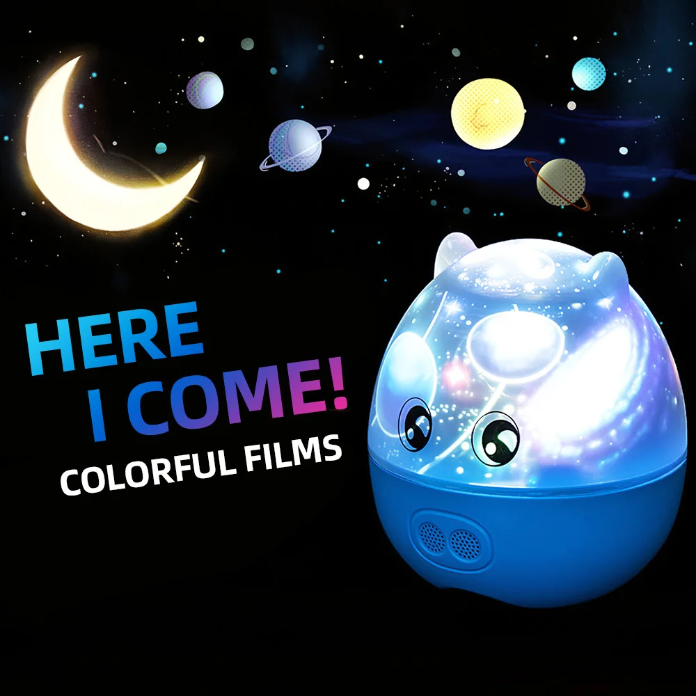 

Led Night Light Projector Lamp Music Speaker 360 Degree Rotation Lamp Starry Sky Constellation Table Lamp for Children Bedroom
