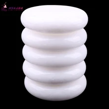 HIMABM 5 Pieces 7*7cm White jade SPA Hot Stone Massage Basalt Rocks Basalt Stone Oval Shape New Mini set Cold Lava Natural stone cold