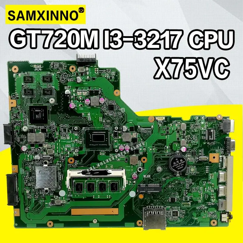 

X75VC Laptop motherboard for ASUS X75VC X75VB X75VD X75V F75V Test original mainboard 4G RAM I3-3217U CPU GT720M HM76