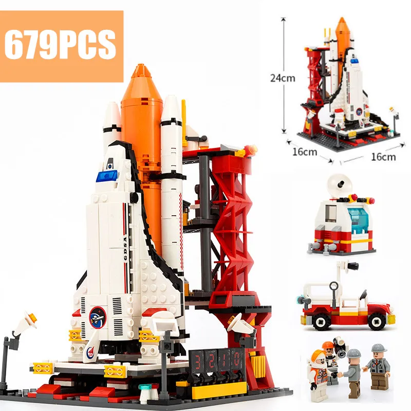 

New Space Ships The Shuttle Launch Center Model fit technic city figures Building Block Bricks Toyskid gift boys gift