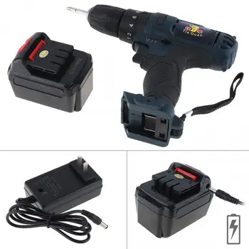 

AC 110 - 220V Impact Cordless 21V Electric Drill / Screwdriver with 45 N*M Lithium Battery and Two-speed Adjustment Button