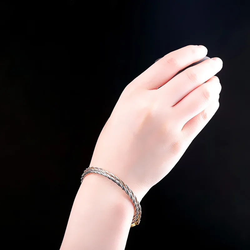 Простой серебряный браслет S925 Стерлинговое серебро ювелирные изделия Итальянский Серебряный браслет Модный женский браслет