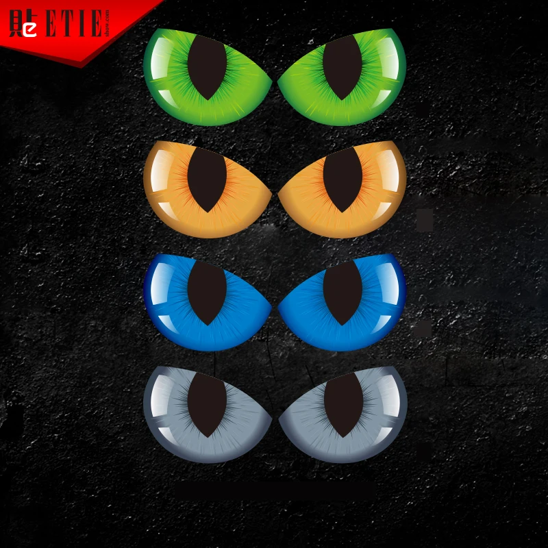 

ETIE Green Blue Orange Gray Cat Eye Cool Modified Cars Pegatinas 3M Vehicle Vinyl Wrap Adhesive Decal Motor Parts Sticker