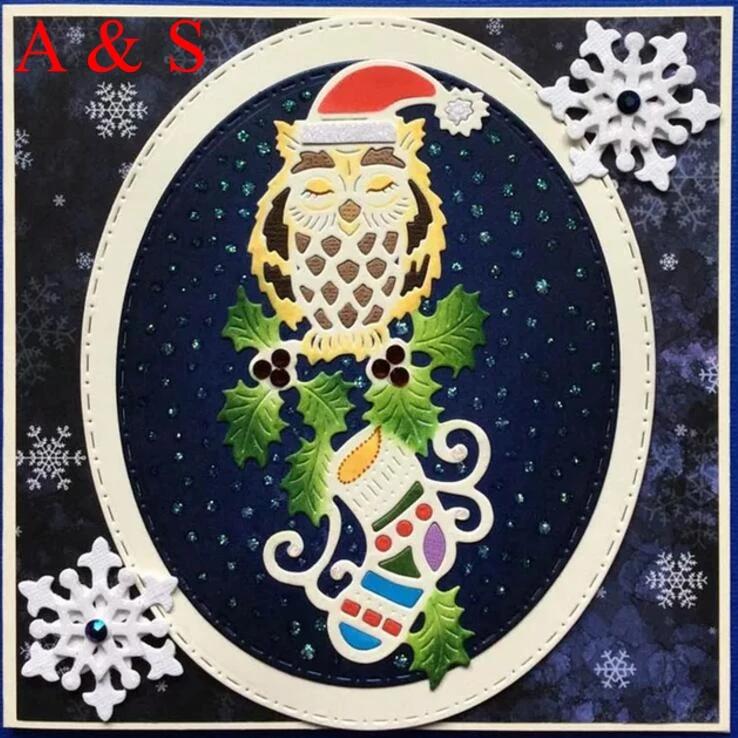  Y413 METAL CUTTING DIES Christmas Leaf Owl Scrapbook card invitation paper craft party decor emboss - 32852988461