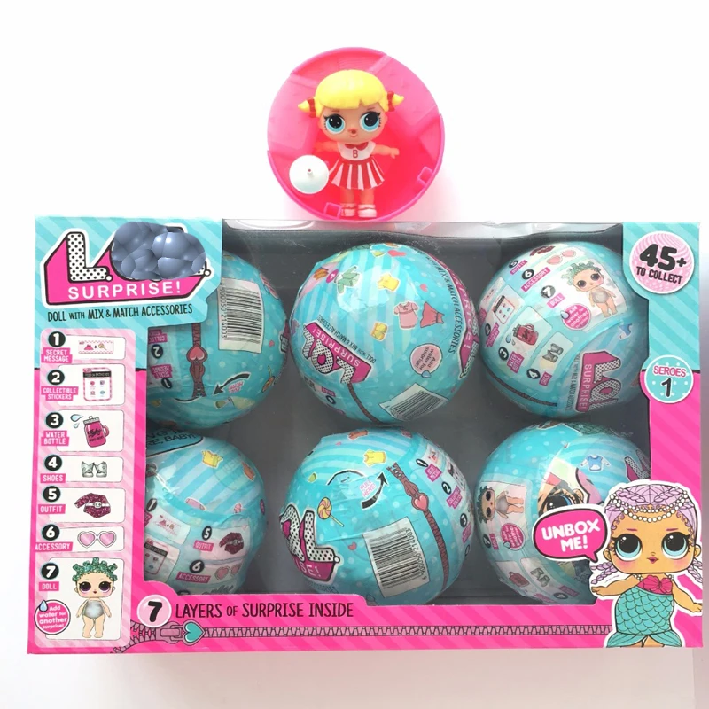 6pcs/set Series 1 LOL Doll Color Change Egg Ball Toys Dress Up Toy