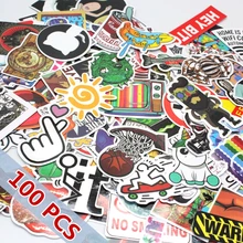 100Pcs Mixed Stickers Snowboard Doodle Laptop sticker Decal Toys Bike Car Motorcycle Phone Cartoon 55pcs mixed retro style travel hotel logo roma paris los japan chicago hawaii baghdad trip car sticker waterproof doodle decal