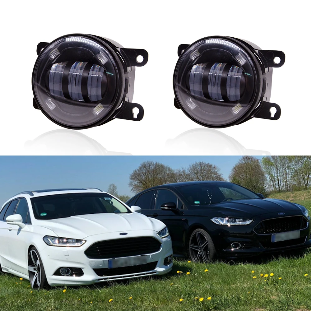2 шт. мощные внешние 90 мм светодиодные противотуманные фары DRL для Focus MK2/3 Fusion Fiesta MK7