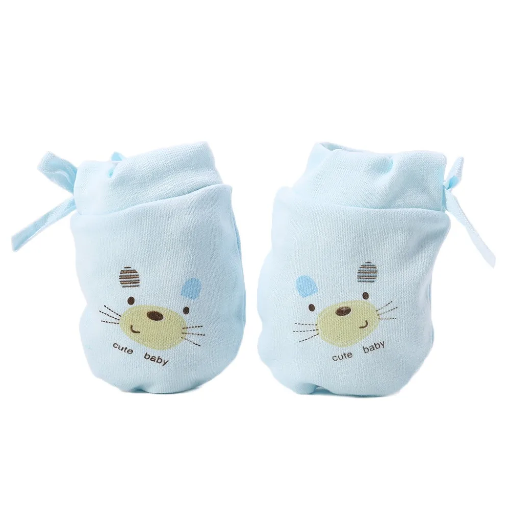 Хлопковые детские перчатки против царапин для защиты новорожденных варежки-царапки 0-3 м