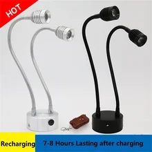 Двойная головка дистанционного окна лампы. 10-50 см перезарядка батареи гибкая трубка торговый шоу светильник, шкаф беспроводной пульт дистанционного точечный светильник