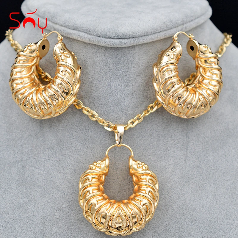 Sunny Jewelry женские большие ювелирные наборы колье серьги кулон романтический