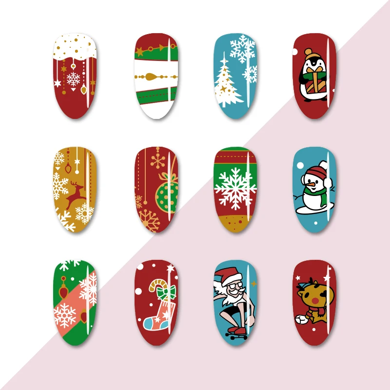BORN PRETTY ногтей штамповки пластины круглый дизайн ногтей штамп шаблон декоративный для маникюра DIY Рождественская серия