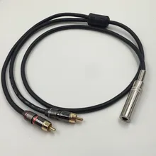 6.35 мм Женский Джек стерео TRS для 2x RCA ТВ штекер моно TS Canare l-4e6s L + R