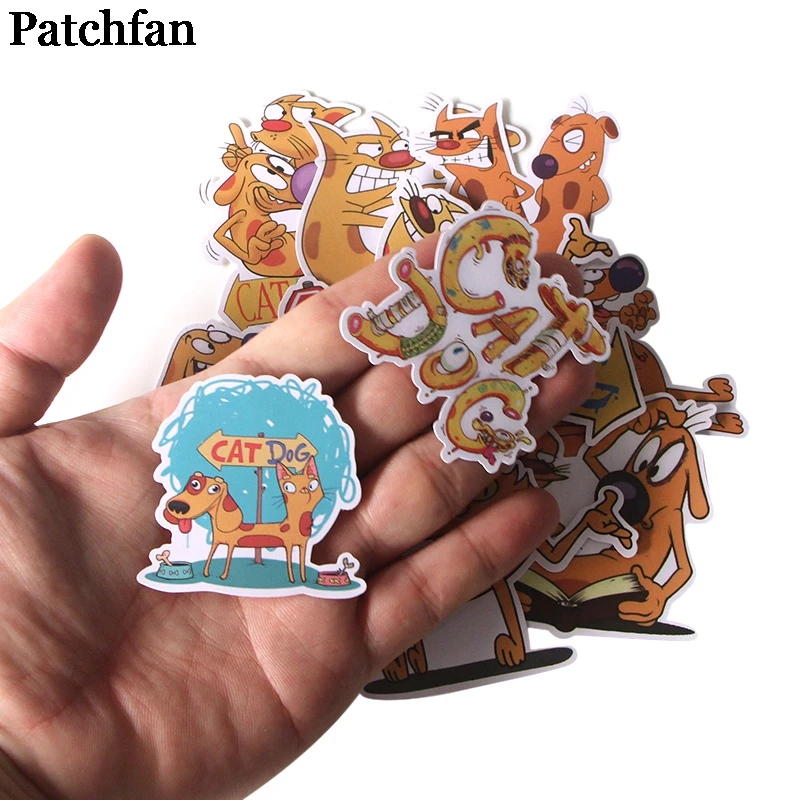 Patchfan 14 шт. наклейки Catdog для скрапбукинга, ноутбука, скейтборда, мотоцикла, украшения дома, наклейки на стену автомобиля, значки A2007