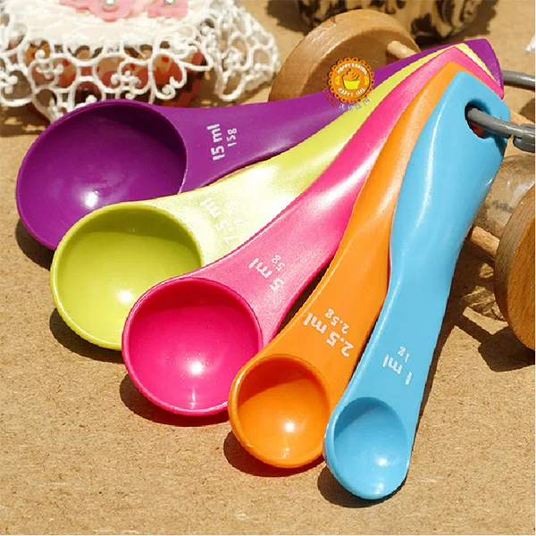 5 pcs Colorful Measuring Spoons Set Kitchen Tool Utensils Cream Cooking Baking