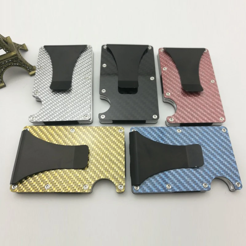 Ceny BYCOBECY 2019 metalowe wizytówki etui na dowód opakowanie oryginalność biurowe z włókna węglowego karty kredytowe uchwyt na karty RFID portfel podróżny