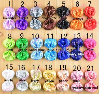 

Free shipping 300pcs 3'' Sequin Hair Bow For Kids with clips,Net Hair Bow With Clip,Bling Hair Bow For Children