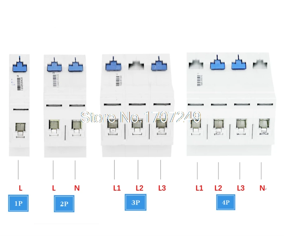 1P 2P 3P 4P однополярный/биполярный/три провода/четыре провода выключатель защиты 1A-60A бытовой промышленности автоматический выключатель