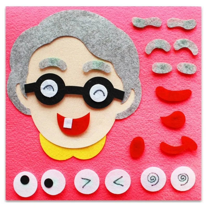 1Set DIY 3D Puzzles Five Sense Jigsaw Creative Assembling Manual Training Educational Toys For Children Kids Baby - Цвет: C