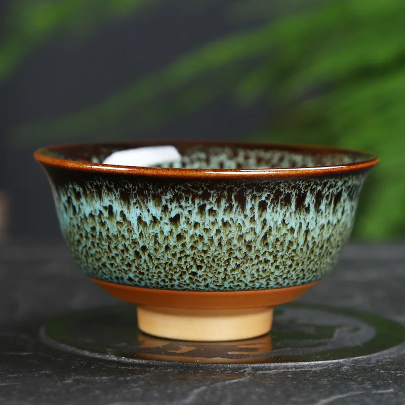 

Pottery tea cup, kiln changing tea cup, hand Hat Cup, sky eye glaze hand made Kung Fu tea bowl, single cup gift box manufacturer