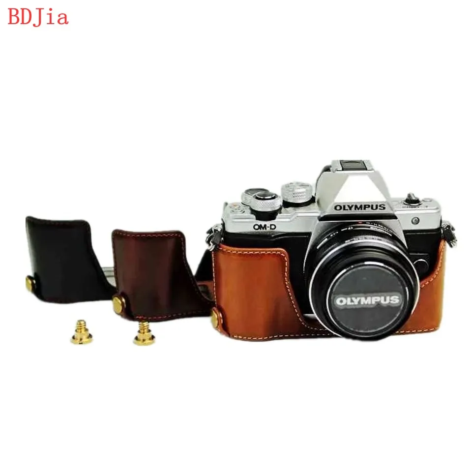 

NEW!Fashional Camera Bag Case For Olympus EM10II EM10 MarkII PU Leather Half Body Set Cover With Battery Opening, Free Shipping