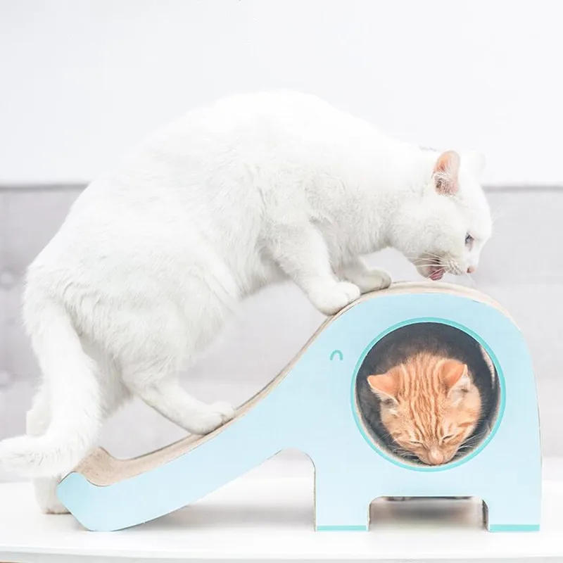

Elephant Shape Pet Cat Scratcher Post Large Pillow Play Board Corrugated Paper Scratching Cardboard Furniture Cats Toys Mat