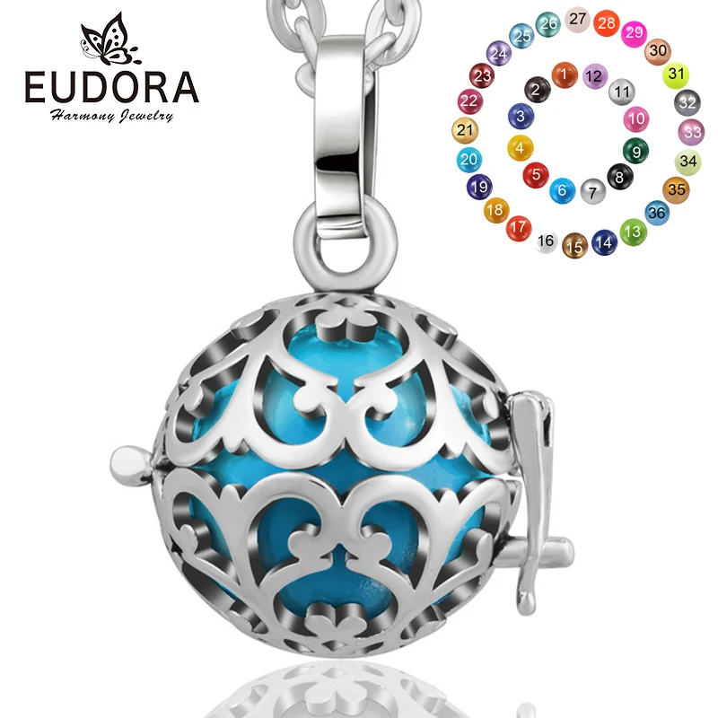 

Eduora 16mm Harmony Bola Pendant Fit 16mm Chime Ball Angel Caller Maternity Jewelry Pregnant Floating Locket Pendant Gift BH108