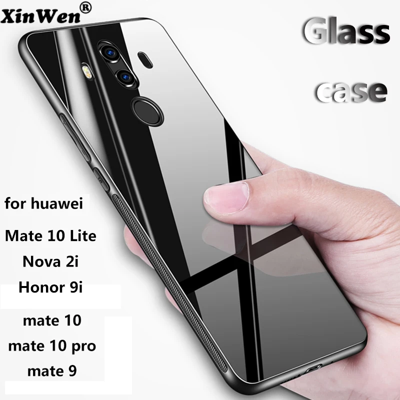 XinWen стеклянный зеркальный чехол на заднюю панель телефона, чехол для huawei mate 10 Lite Nova 2i Honor 9i mate 9 10 pro Аксессуары