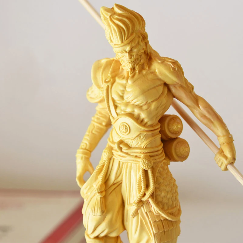 

Fire Monkey king Wood people statue Sun wukong China gift doll carved wall decor Figurine home decoration Miniature