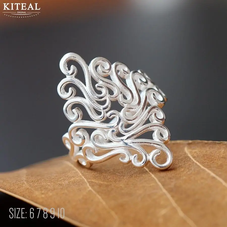 

KITEAL New Sale size 10 6 7 8 9 Goddess Tail ring hollow out pattern fashion style anel de ouro joias