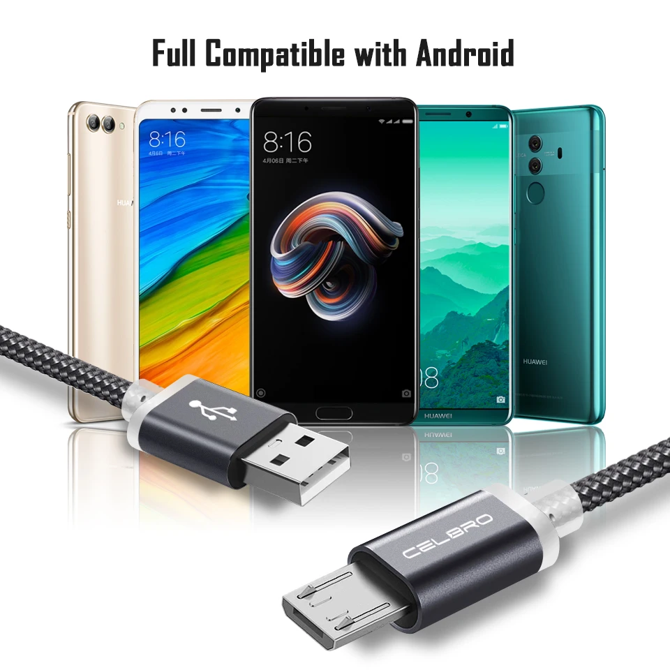 Micro USB кабель для быстрой зарядки для xiaomi huawei samsung 7 мм Длинный разъем Micro USB 2,4 A кабель для зарядного устройства Шнур для мобильного телефона