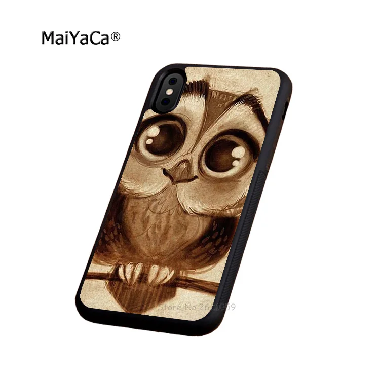 Милая сова Мягкий край мобильный телефон чехол для iPhone 5S SE 6 6S plus 7 8 X XR XS MAX черный